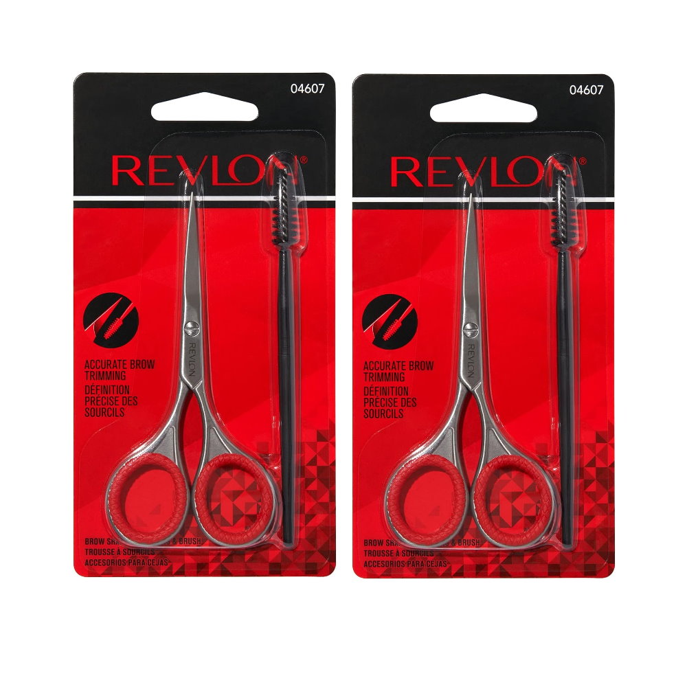 2x Revlon Brow Trimming Brow Shaping Scissors and Brush Set