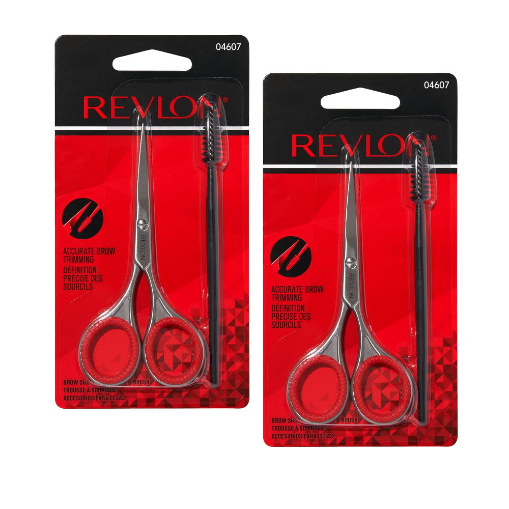 2x Revlon Brow Trimming Brow Shaping Scissors and Brush Set