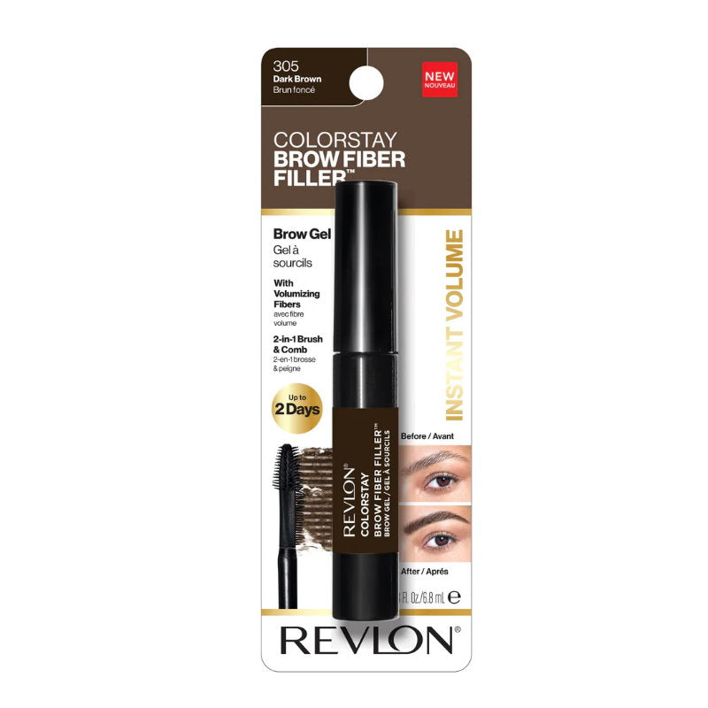 6x Revlon Colorstay Brow Fibre Filler 305 Dark Brown