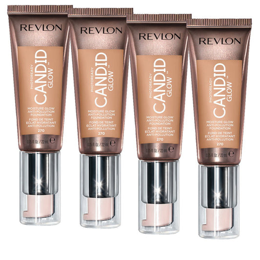 4x Revlon Photoready Candid Glow Foundation 22ml 270 Medium Beige