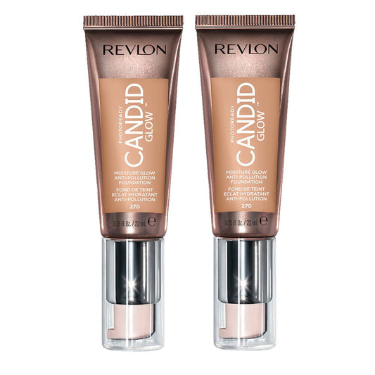 2x Revlon Photoready Candid Glow Foundation 22ml 270 Medium Beige