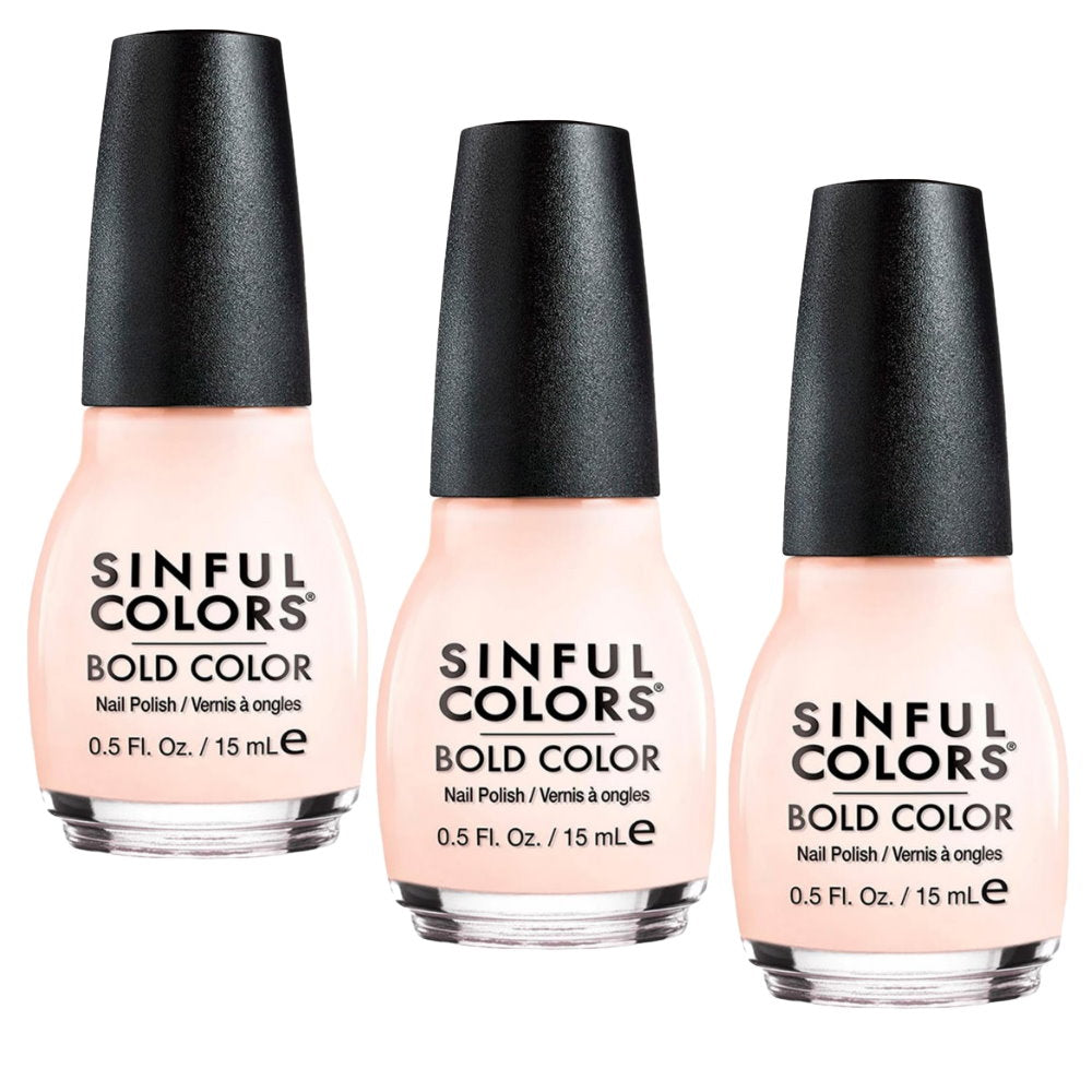 3x Sinful Colors Nail Polish Bold Color 15ml 300 Easy Going