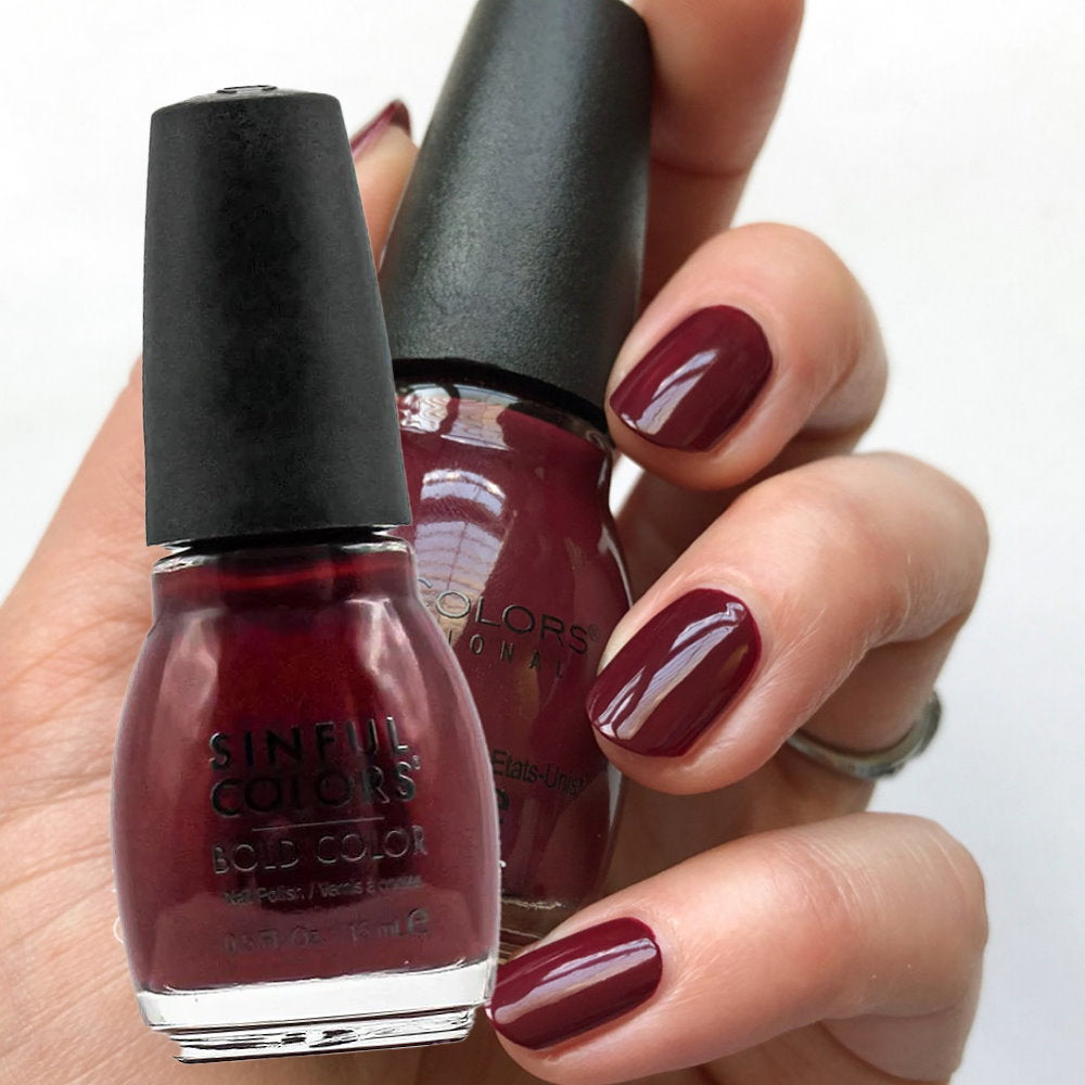 3x Sinful Colors Nail Polish Bold Color 15ml 2542 Raisin the Roof