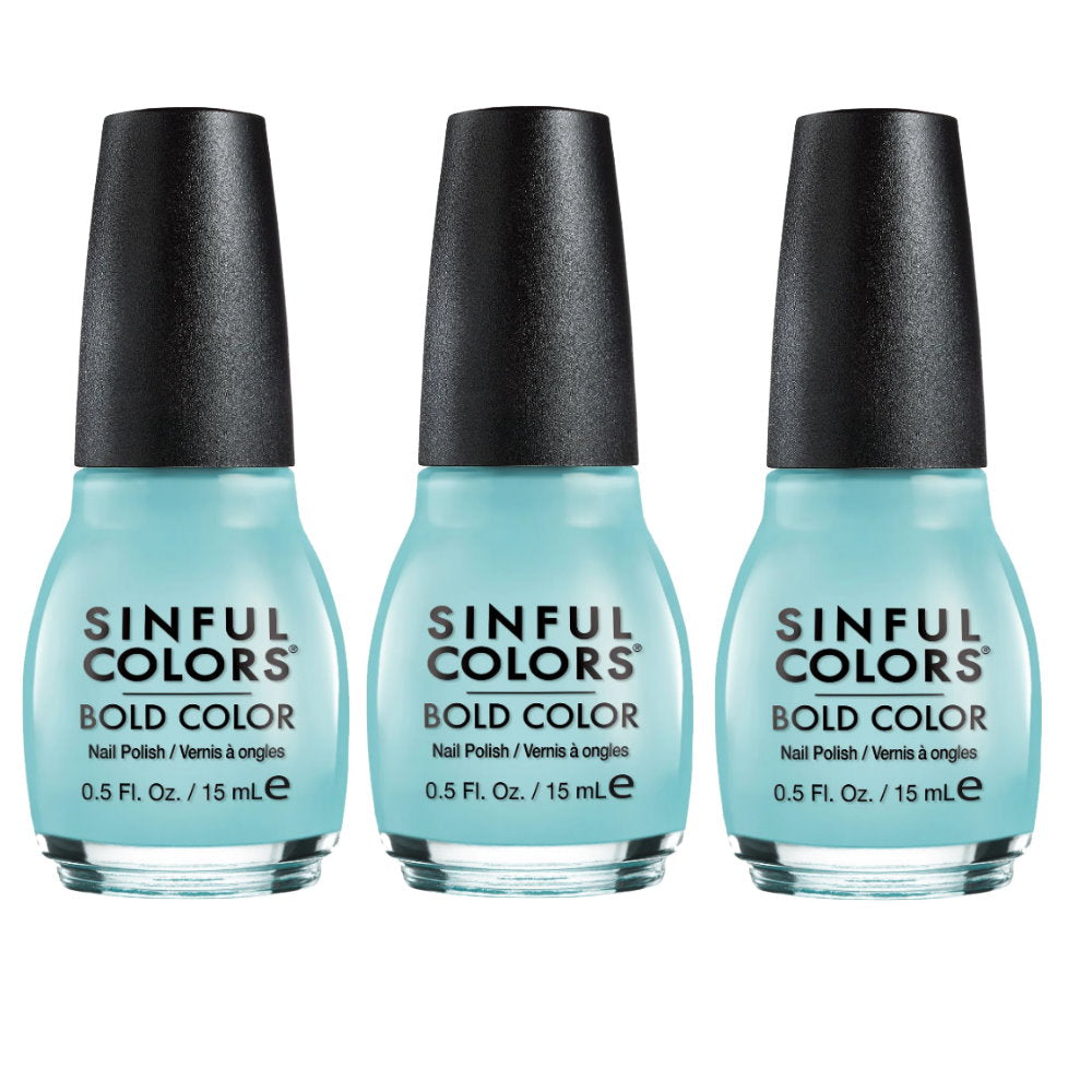 3x Sinful Colors Nail Polish Bold Color 15ml 1599 Wonder Mint