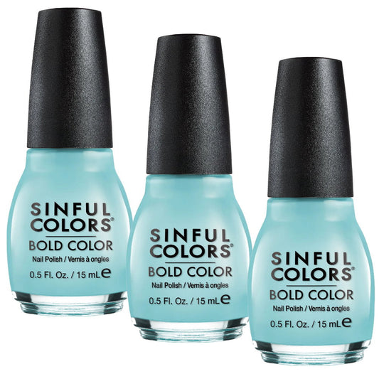 3x Sinful Colors Nail Polish Bold Color 15ml 1599 Wonder Mint