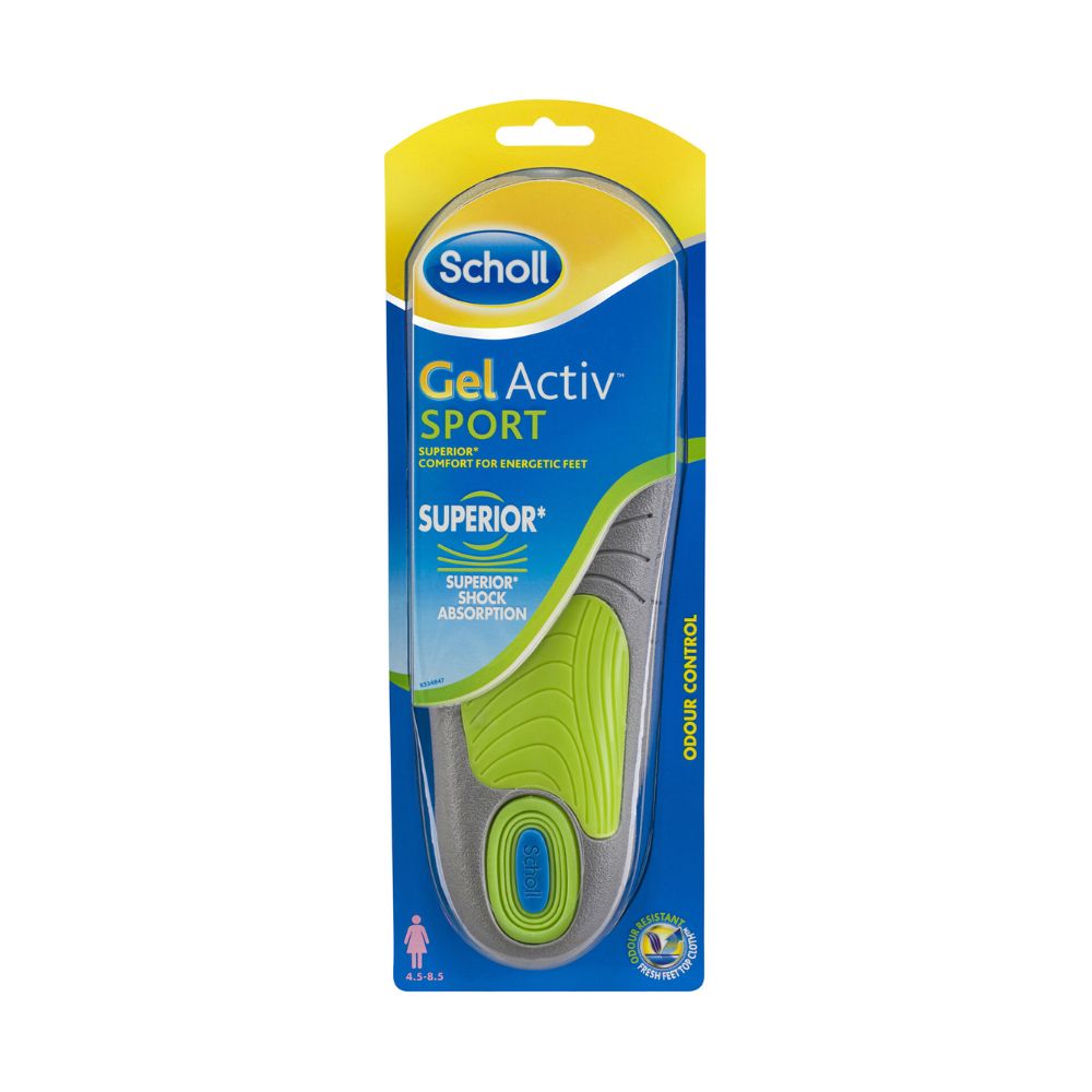 2x Scholl Gel Activ Sport Insole Womens Size 4.5 - 8.5