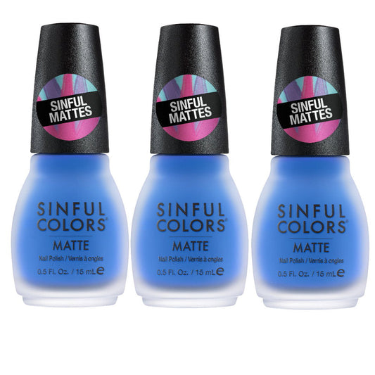 3x Sinful Colors Matte Nail Polish 15ml 2563 Blew Me Away