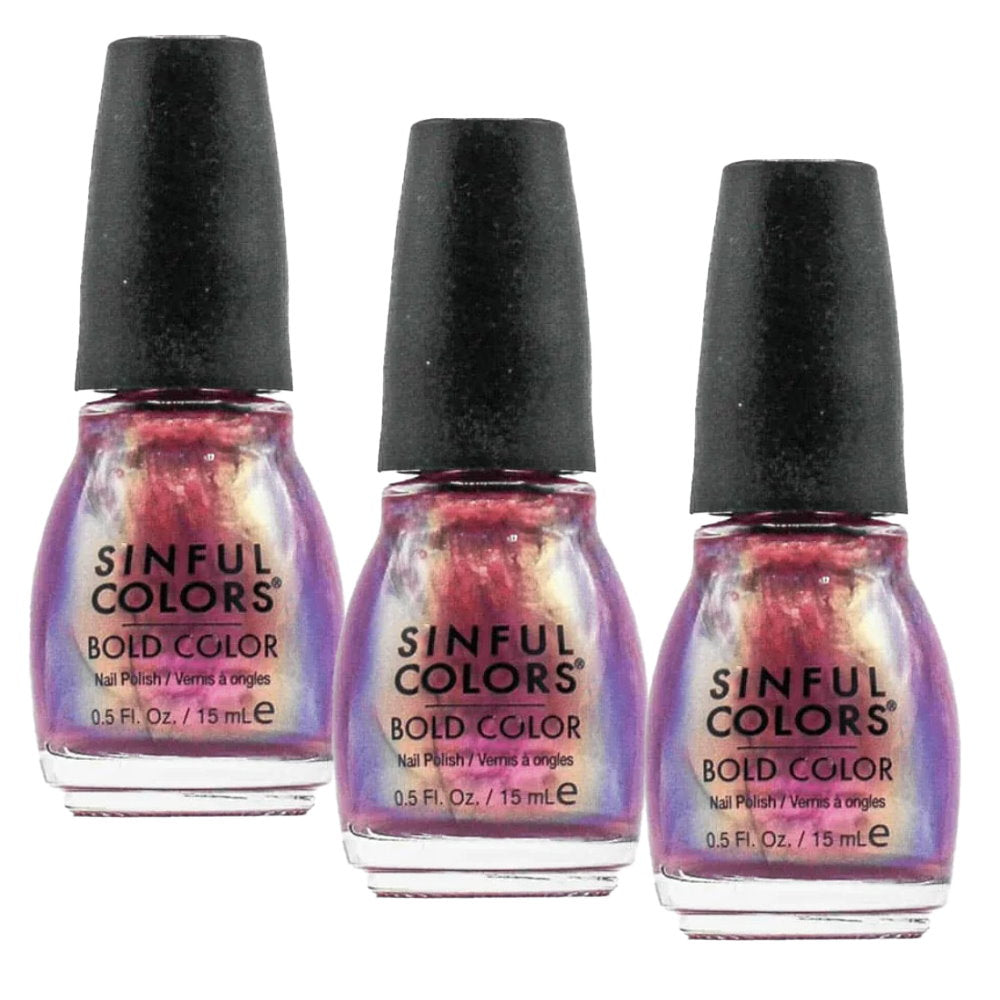 3x Sinful Colors Nail Polish Bold Color 15ml 387 Bali Mist