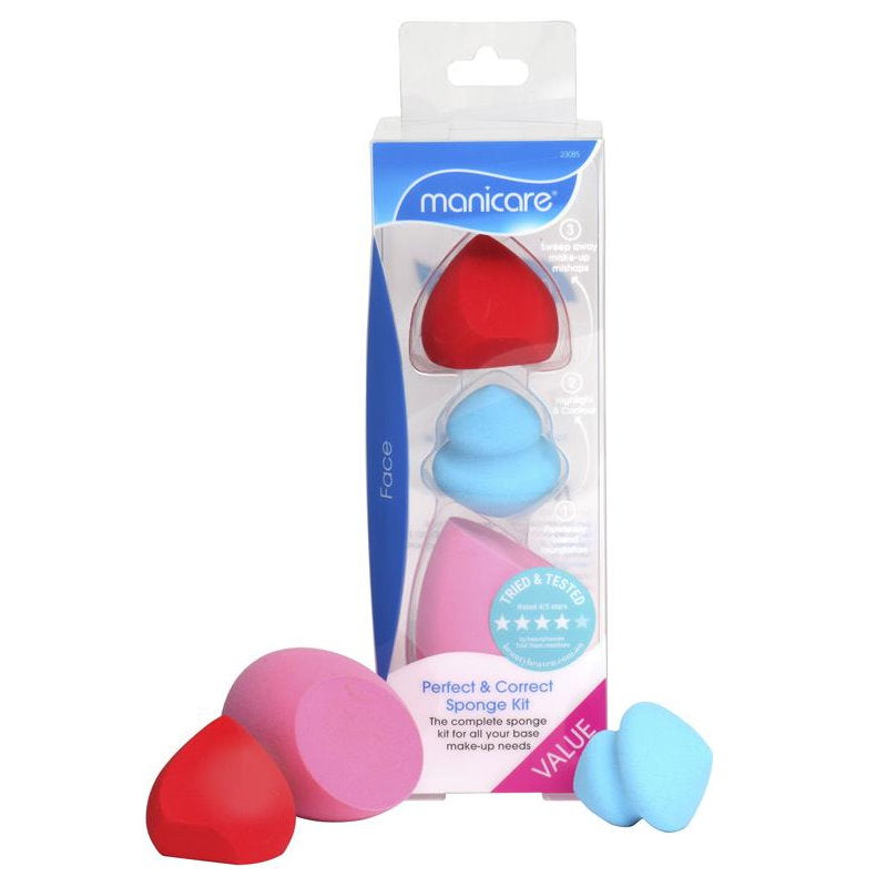 Buy Manicare Perfect & Correct 3pk Sponge Kit - Makeup Warehouse Australia