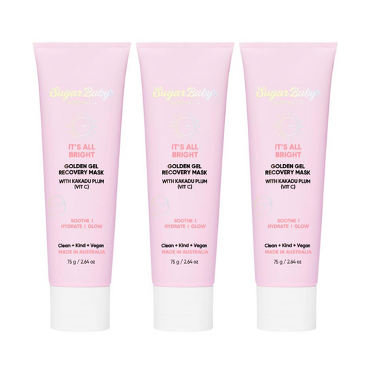 3x SugarBaby It's All Bright Golden Gel Recovery Mask With Kakadu Plum (Vit C) 75g