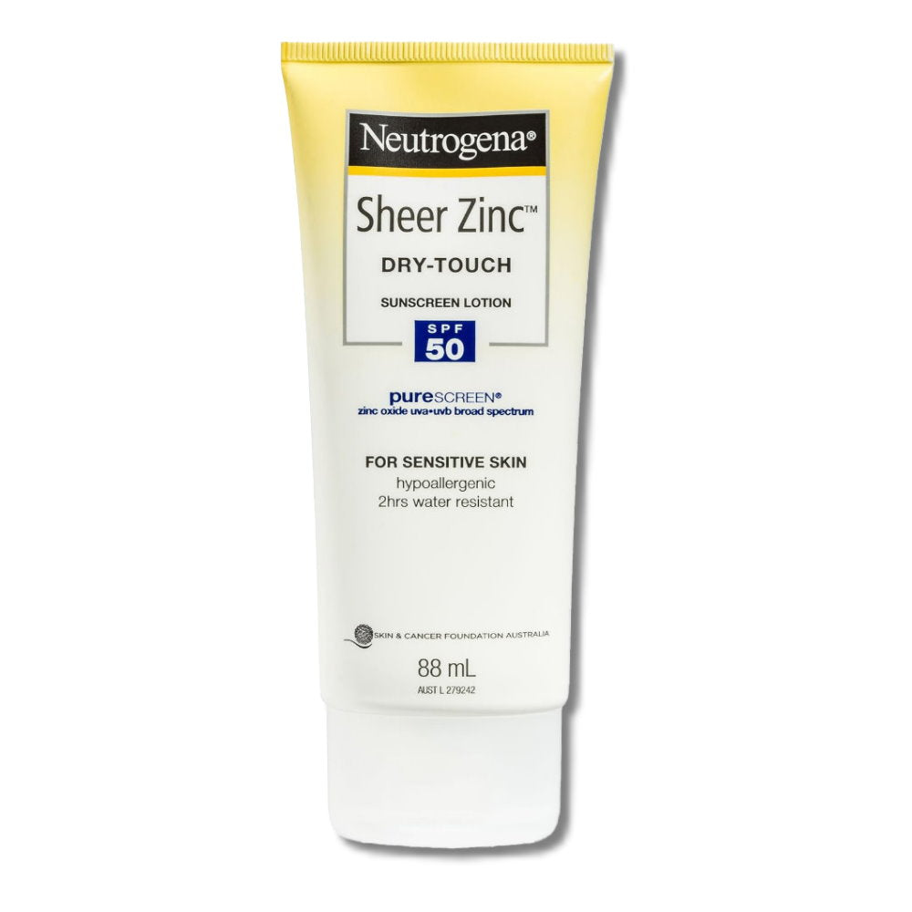 9x Neutrogena Sheer Zinc Dry Touch spf50 Sunscreen Lotion 88mL