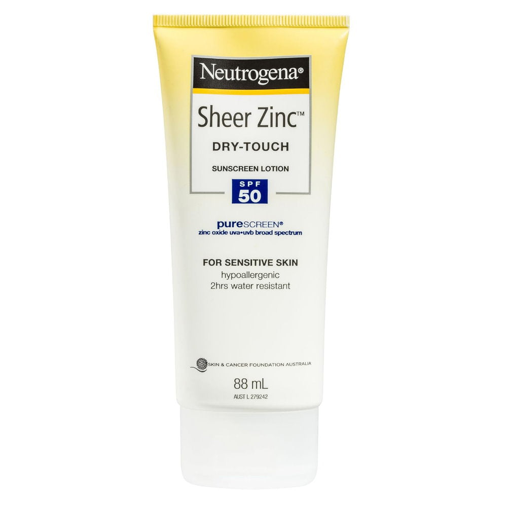 Shop Online 9x Neutrogena Sheer Zinc Dry Touch spf50 Sunscreen Lotion 88mL - Makeup Warehouse Australia