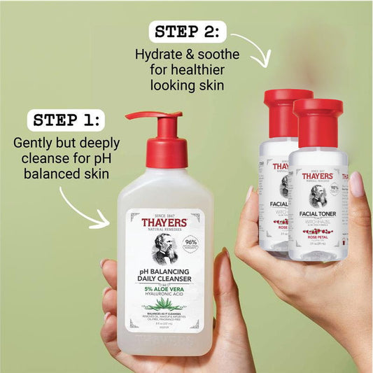 3pk Thayers Natural Remedies pH Balancing Daily Cleanser plus Rose Petal Toner