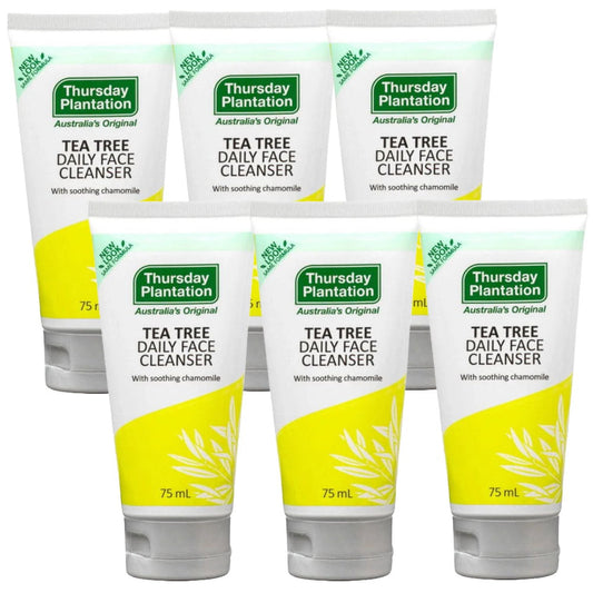 6x Thursday Plantation Tea Tree Daily Face Cleanser 75ml - Makeup Warehouse Australia