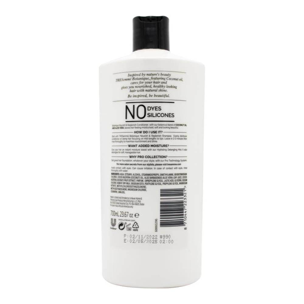 3x Tresemme Botanique Nourish & Replenish Conditioner With Coconut Oil & Aloe Vera 700ml