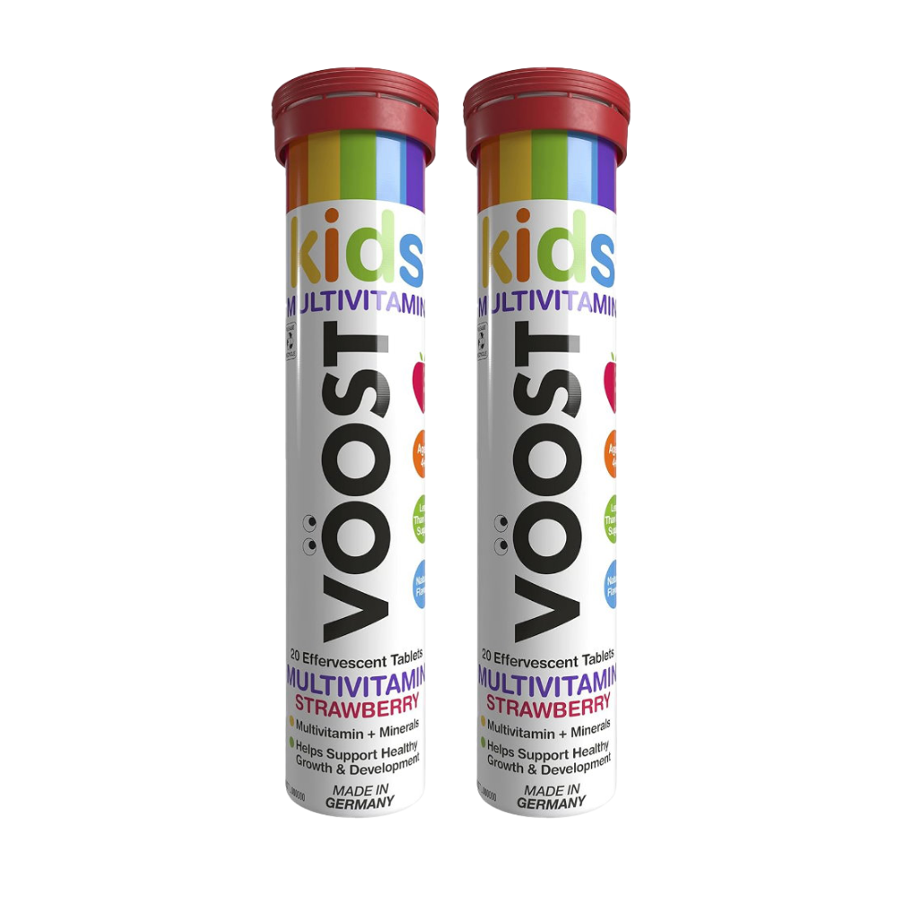 2x VOOST Kids Multivitamin Effervescent Tablets Strawberry 20 Pack