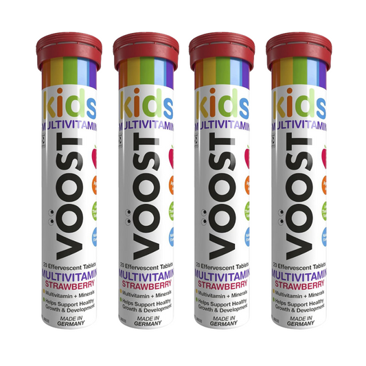 4x VOOST Kids Multivitamin Effervescent Tablets Strawberry 20 Pack