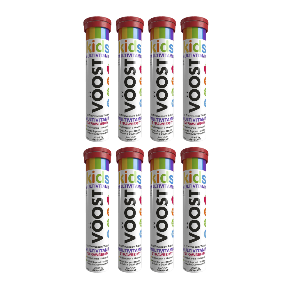 8x VOOST Kids Multivitamin Effervescent Tablets Strawberry 20 Pack