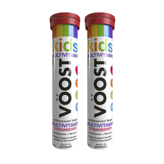 2x VOOST Kids Multivitamin Effervescent Tablets Strawberry 20 Pack