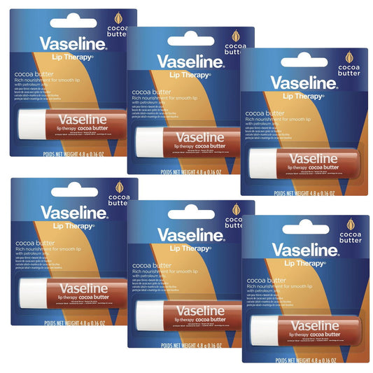 6x Vaseline Lip Therapy Lip Balm Cocoa Butter 4.8g