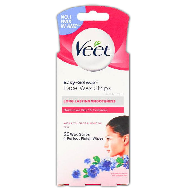 3x Veet Easy Gelwax Face Wax Strips Precision 20 pack