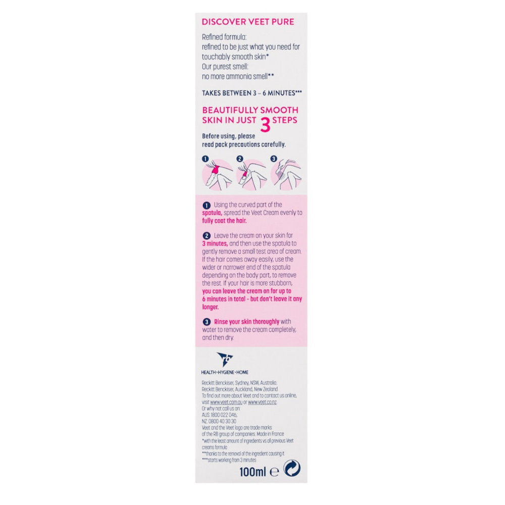 Veet Pure Hair Removal Cream Legs And Body Normal Skin 100ml