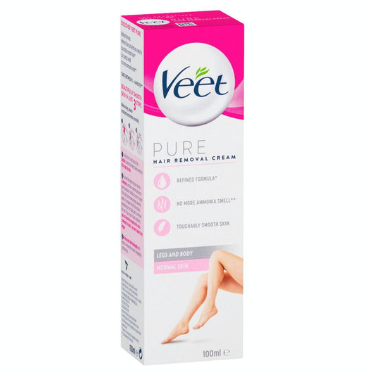 Veet Pure Hair Removal Cream Legs And Body Normal Skin 100ml