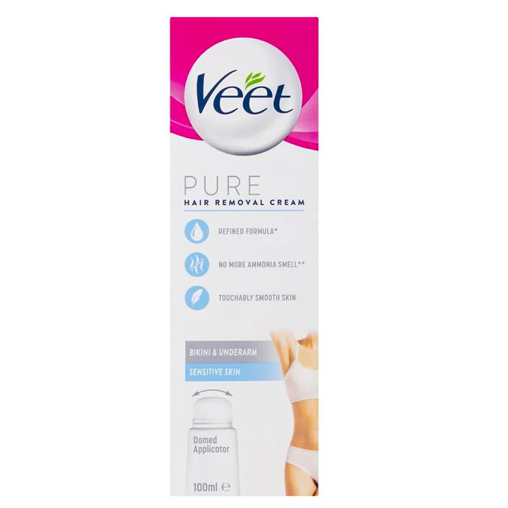 3x Veet Pure Hair Removal Cream Legs And Body Sensitive Skin 100ml