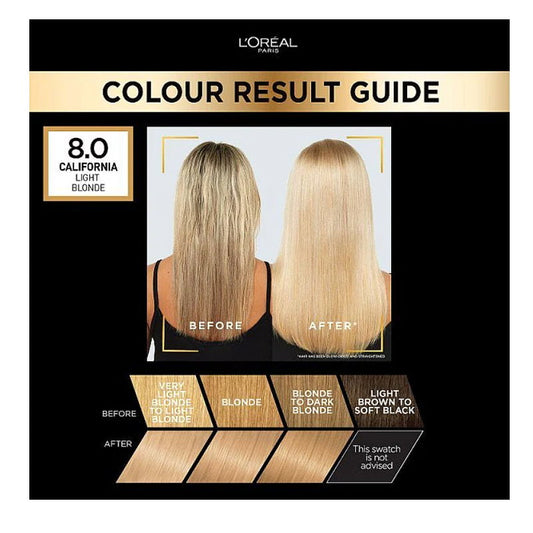 6x L'Oreal Paris Preference Permanent Hair Colour 8 California Light Blonde