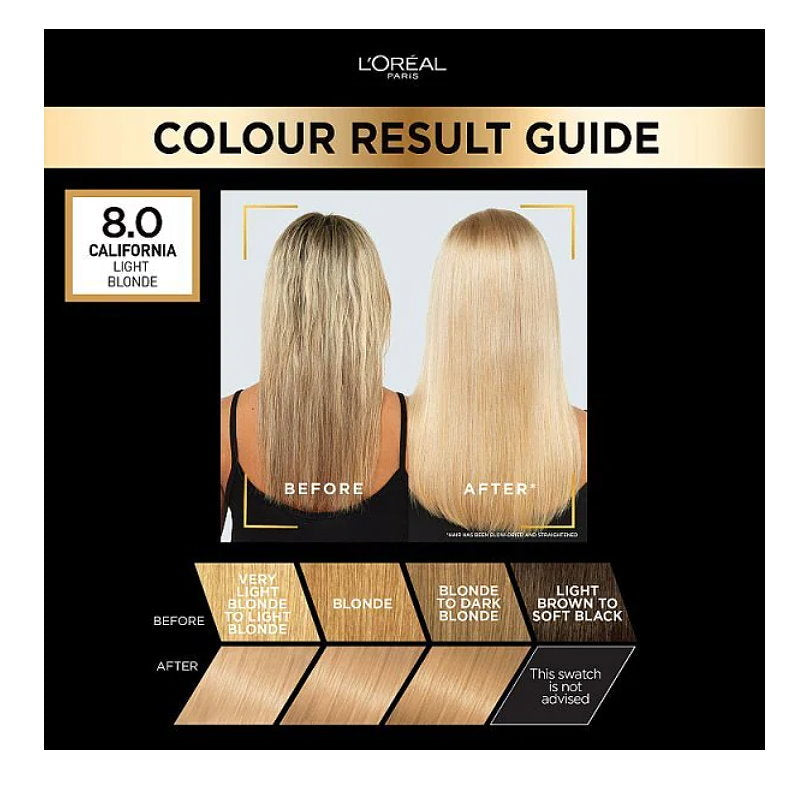 3x L'Oreal Paris Preference Permanent Hair Colour 8 California Light Blonde