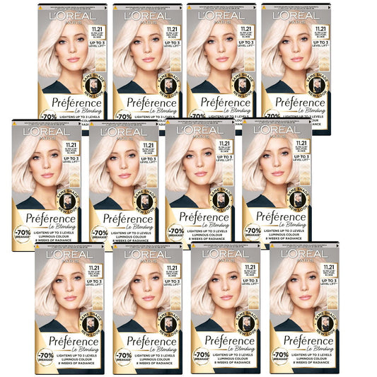 12x L'Oreal Paris Preference Hair Colour 11.21 Moscow Ultra Light Cool Pearl Blonde