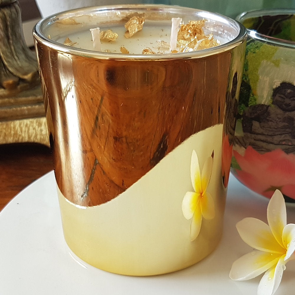 Rosy Gold Double Scented Candles Large Gold - Brown Sugar & Vanilla