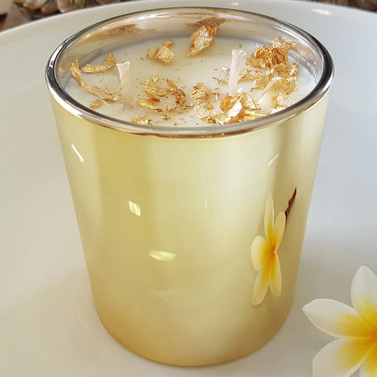 Rosy Gold Double Scented Candles Large Gold - Brown Sugar & Vanilla