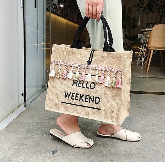 Rosy Lane Weekend / Day Bag - Hello Weekend Hand Bag, Tan