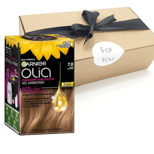 Gift Box - Shop Online Garnier Olia Permanent Hair Colour 7.0 Dark Blonde Makeup Warehouse Australia 