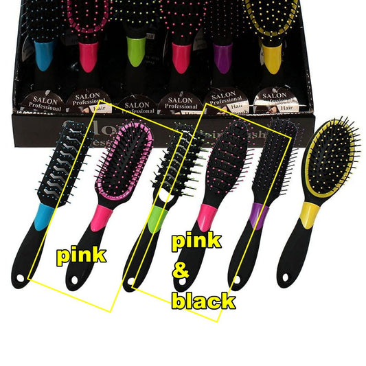 1x Salon Professional Hair Brush - pink and black