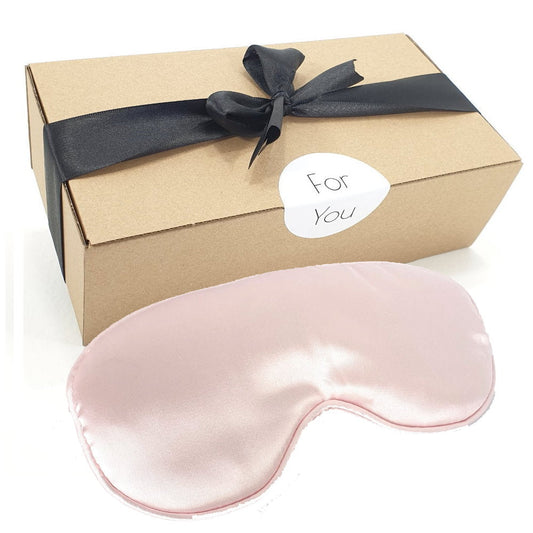 Gift Box Rosy Lane Fashion Silk Satin Eye Sleep Mask Light Pink with Pouch - Shop Online Makeup Warehouse