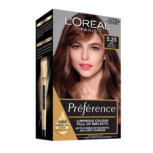 LOreal Preference Permanent Hair Colour 5.23 Rio Very Deep Rose Gold - Makeup Warehouse Australia 