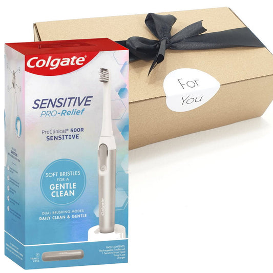 Gift Box - Colgate Sensitive Pro Relief 500R Rechargeable Toothbrush - Silver