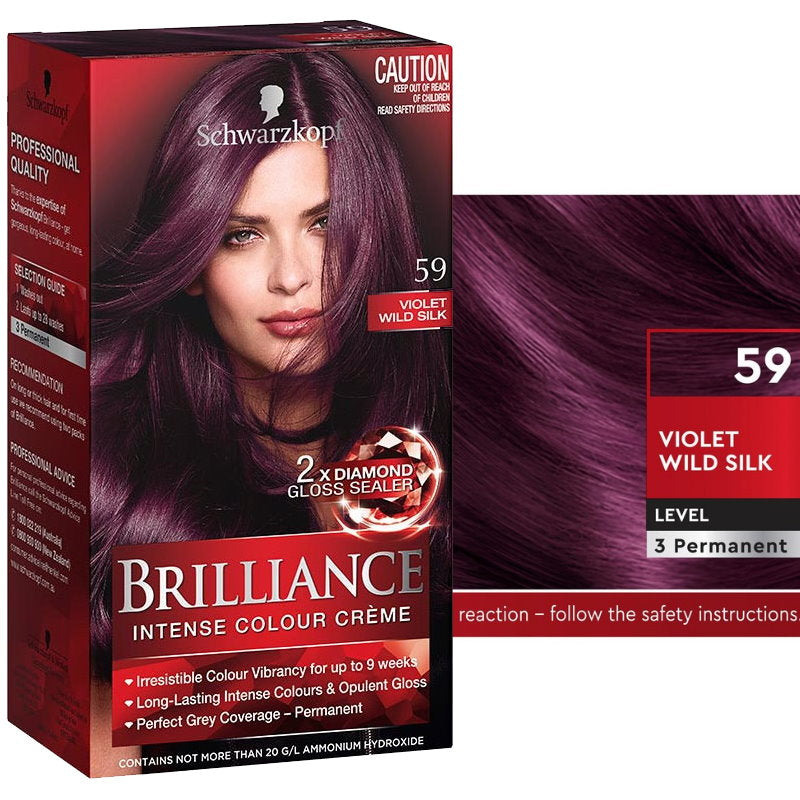 Schwarzkopf Brilliance Intense Colour Creme Hair Colour 59 Violet Wild Silk - Makeup Warehouse Australia 