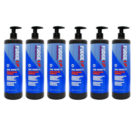 6 x Fudge Professional Blue Toning Shampoo Cool Brunette 1L