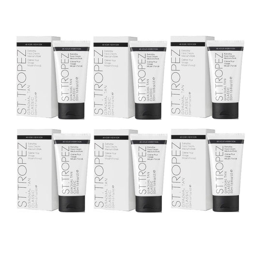 6 x St. Tropez Gradual Tan Classic Everyday Face Cream - Medium Dark 50mL