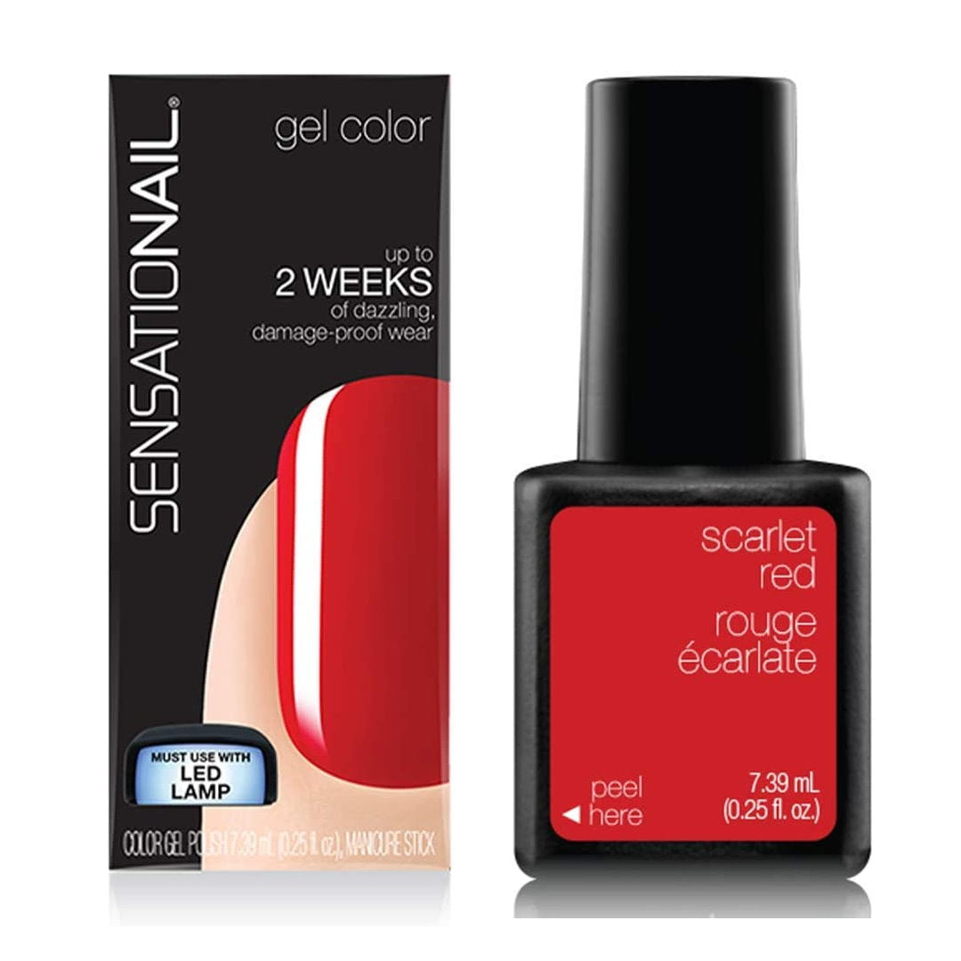 Buy Online Sensationail Colour Gel Nail Polish 71593 Scarlet Red - Makeup Warehouse Australia 