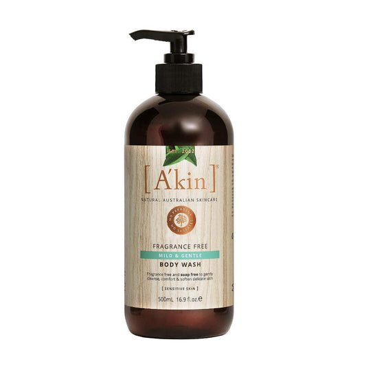Akin Fragrance Free Mild and Gentle Body and Hand Wash 500ml