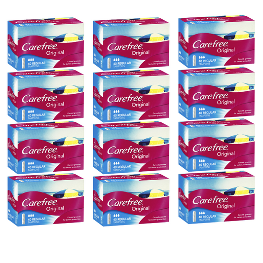 12 x Carefree Original Tampons Regular 40 pack
