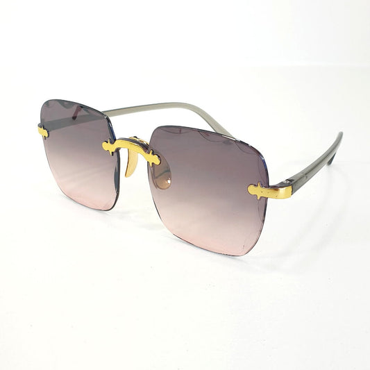 Rosy Lane Classic Vintage Square Sunglasses Grey Pink