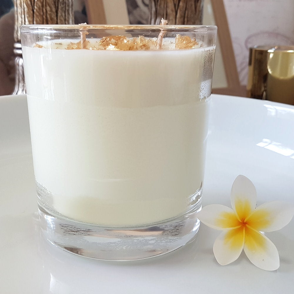 Rosy Gold Deluxe Double Scented Candles XL Clear Pina Colada - Makeup Warehouse Australia 