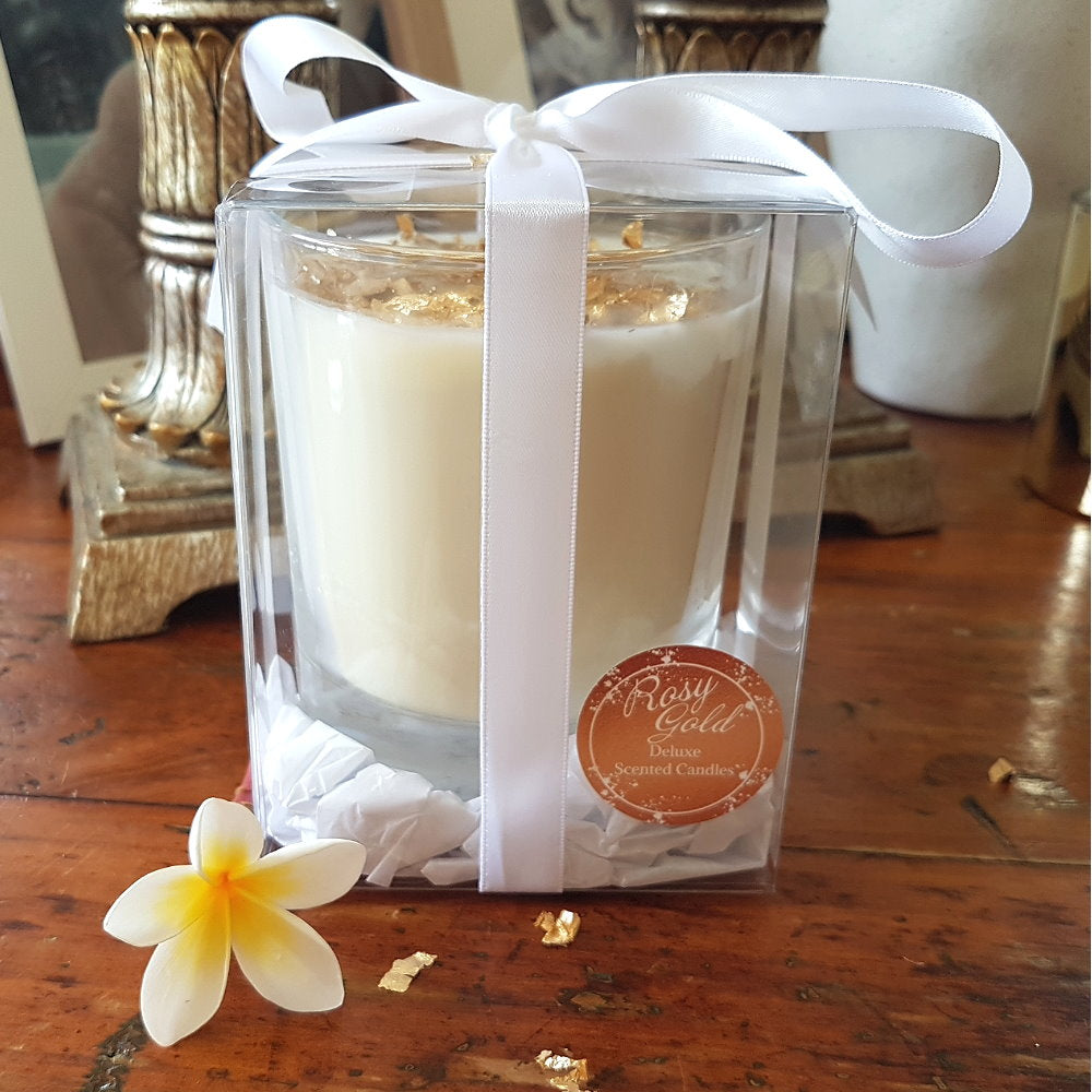 Rosy Gold Double Scented Candles XL Clear - Brown Sugar & Vanilla