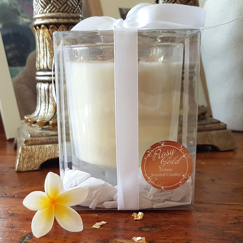 Rosy Gold Double Scented Candles XL Clear - Lychee & Peony