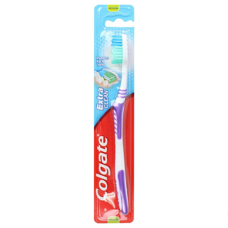 12 x COLGATE Extra Clean Toothbrush MEDIUM BRISTLE Reaches Back Teeth